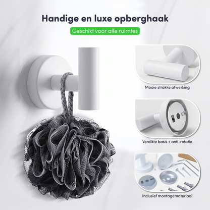 EAVY - Handdoekhaak set van 2 - Boren - Schroef - Wit