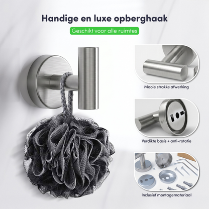 EAVY - Handdoekhaak set van 2 - Boren - Schroef - RVS