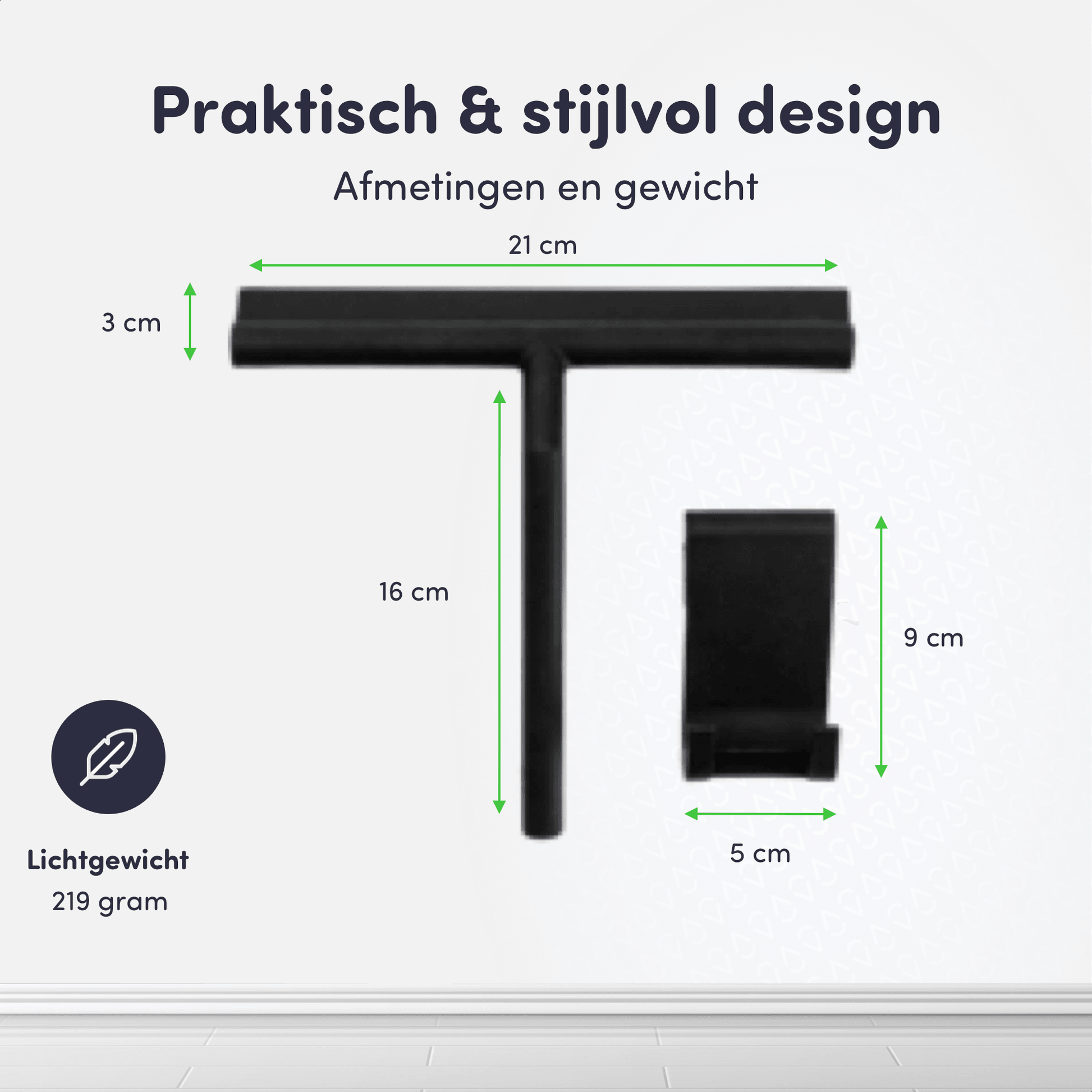 Afmetingen douchewisser