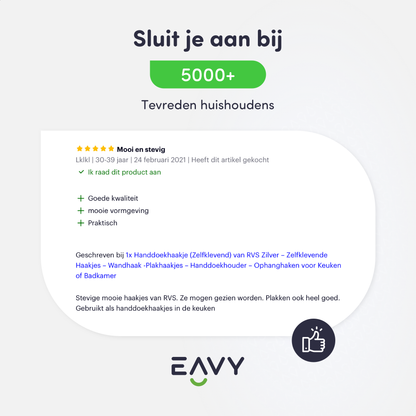 EAVY - Set van 4 Zelfklevende handdoekhaakjes RVS - Gunmetal - EAVY.NL