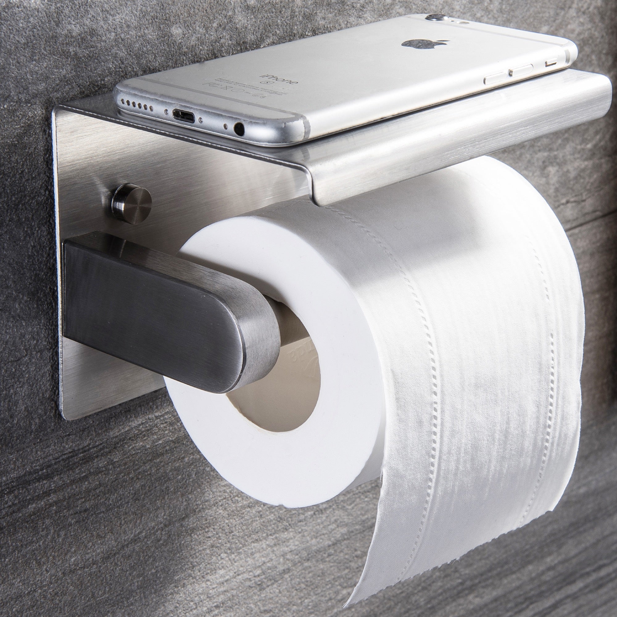 Toiletrolhouder RVS Zilver zelfklevend of boren