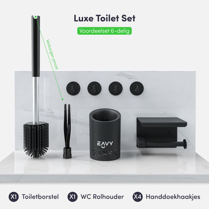 EAVY WC Rolhouder & Toiletborstel & handdoekhaakjes (VOORDEEL BUNDEL)