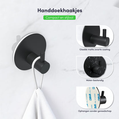 EAVY WC Rolhouder & Toiletborstel & handdoekhaakjes (VOORDEEL BUNDEL)