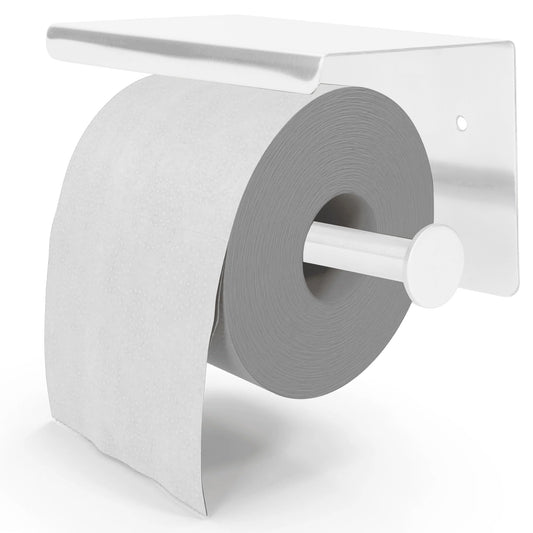 EAVY WC Rolhouder met Plankje - Zelfklevend of Boren - Wit