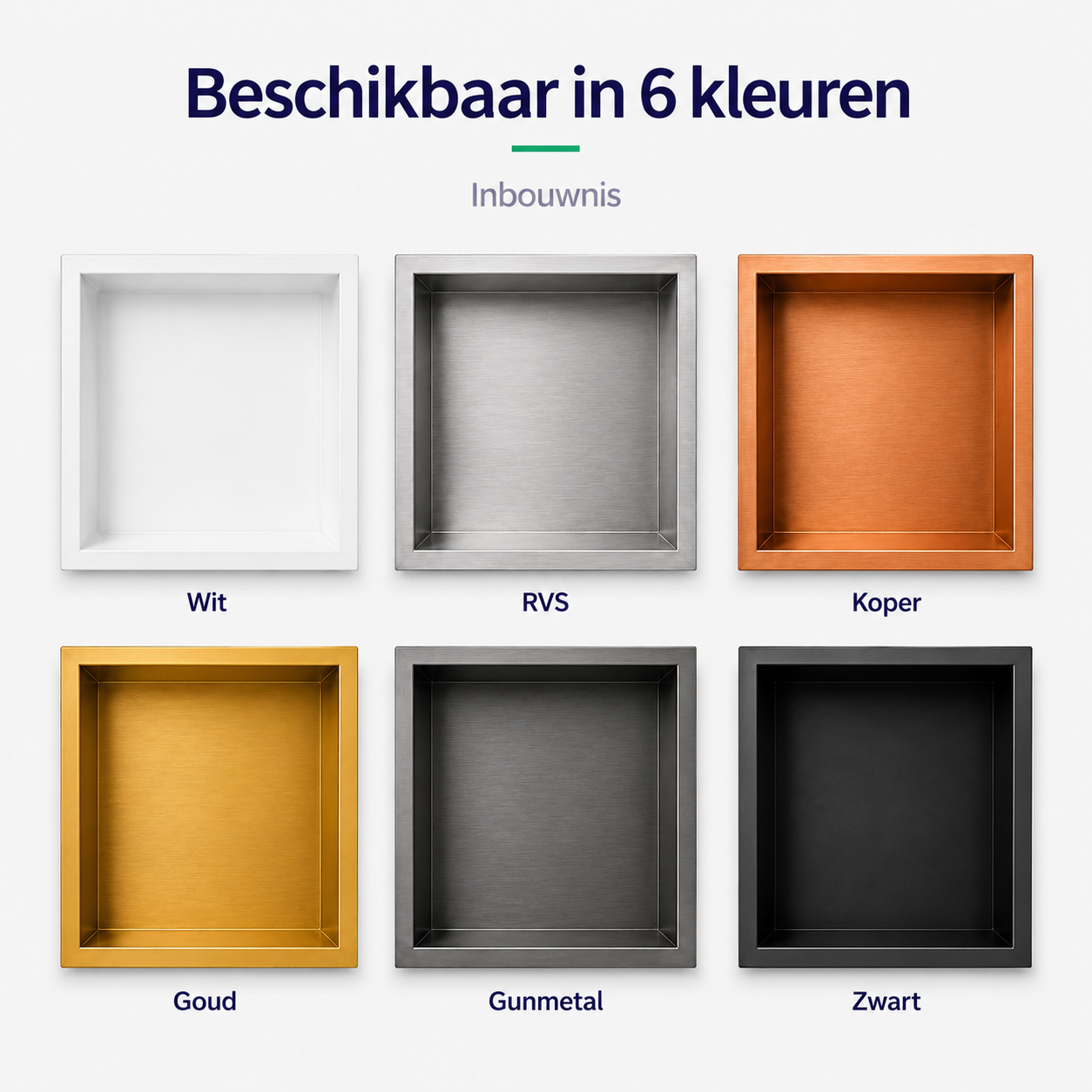 Inbouwnis Badkamer Goud | 30×30×10 cm | RVS