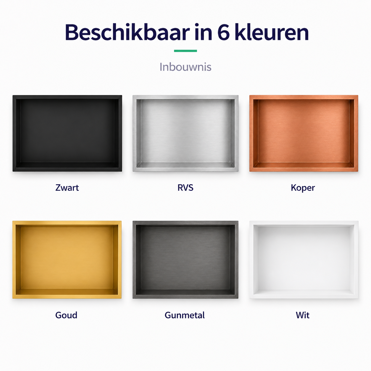 Inbouwnis Badkamer Goud | 60×30×10 cm | RVS