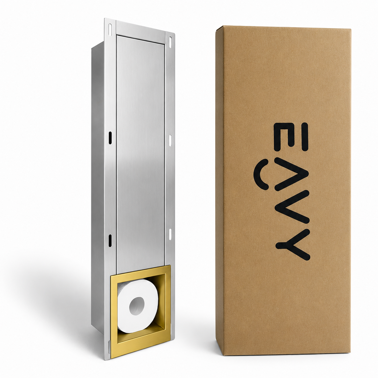 EAVY Inbouw toilet rolhouder Goud RVS, productfoto 4