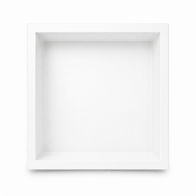 Inbouwnis badkamer wit 30x30x10 cm RVS, inbouw douchenis voor in de douchewand of het toilet