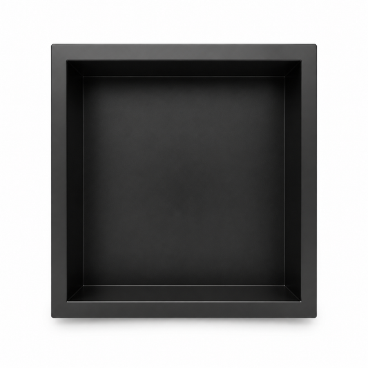 Inbouwnis Badkamer Zwart | 30×30×10 cm | RVS
