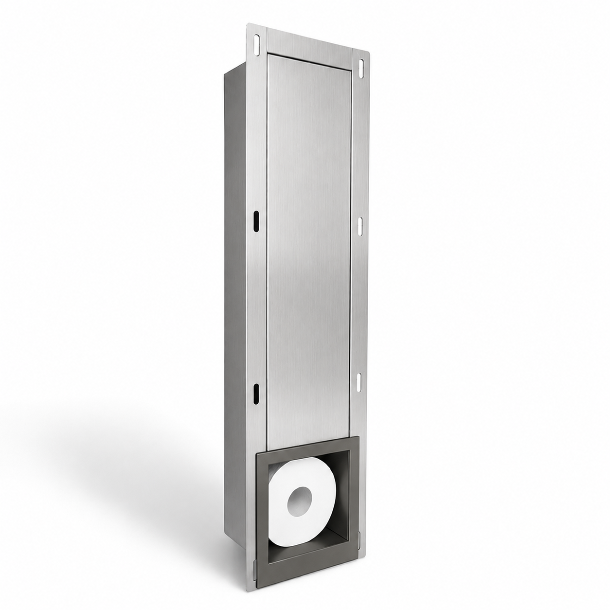 Inbouw toilet rolhouder Gun Metal RVS