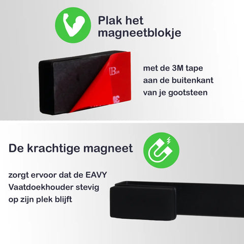 Magnetische vaatdoekhouder