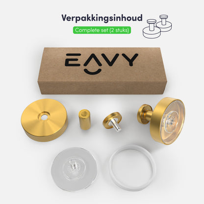 Zuignap met haak (2 stuks) - Handdoekhaakje - Goud - RVS