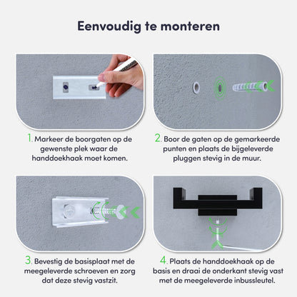 EAVY - Handdoekhaak (1 stuks) - Schroef