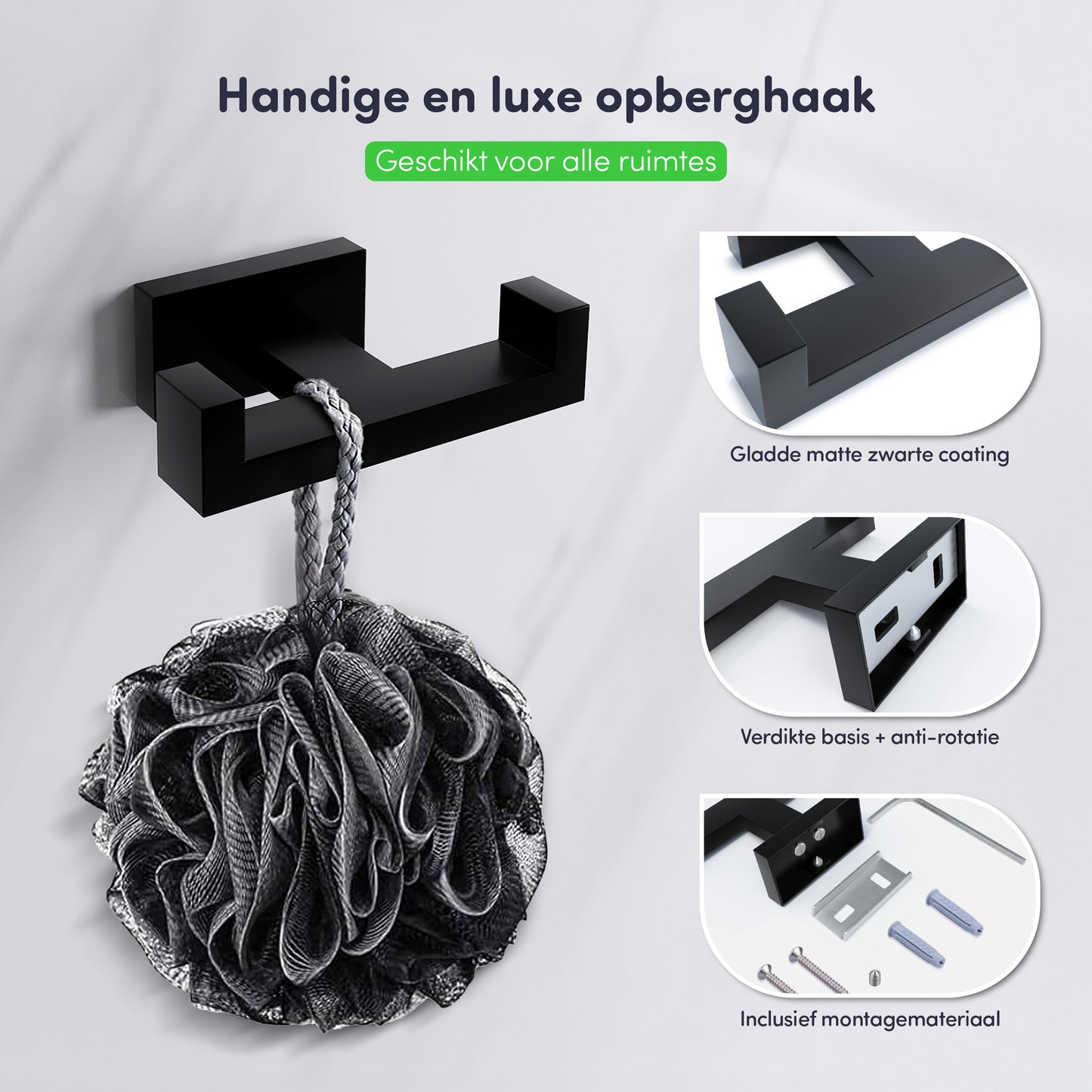 EAVY - Handdoekhaak (1 stuks) - Schroef