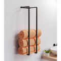 EAVY Handdoekenrek - 90x25x20 - Handdoekrek Mat Zwart - RVS