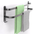 EAVY Handdoekenrek Badkamer - 60 cm breed - 2 stangen - Zwart