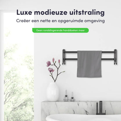 EAVY Handdoekrek - Handdoekhouders - Badkamer - 2 Handdoeken - Handdoekstang - Zwart - Eavy.nl