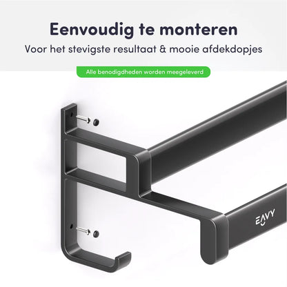 EAVY Handdoekrek Zwart 60 cm breed - EAVY.NL