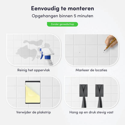 Handdoekhaakjes zonder boren
