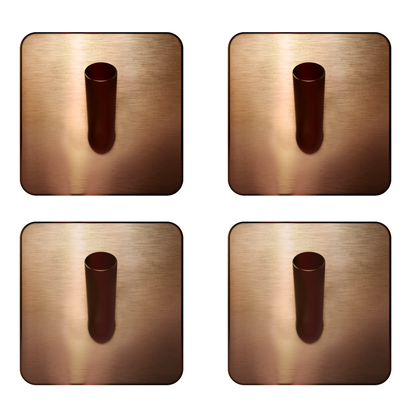 EAVY - Set van 4 Zelfklevende handdoekhaakjes RVS - Geborsteld Koper