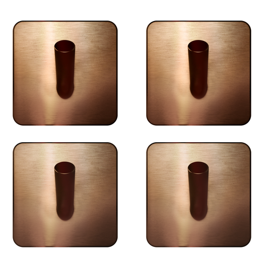 EAVY - Set van 4 Zelfklevende handdoekhaakjes RVS - Geborsteld Koper