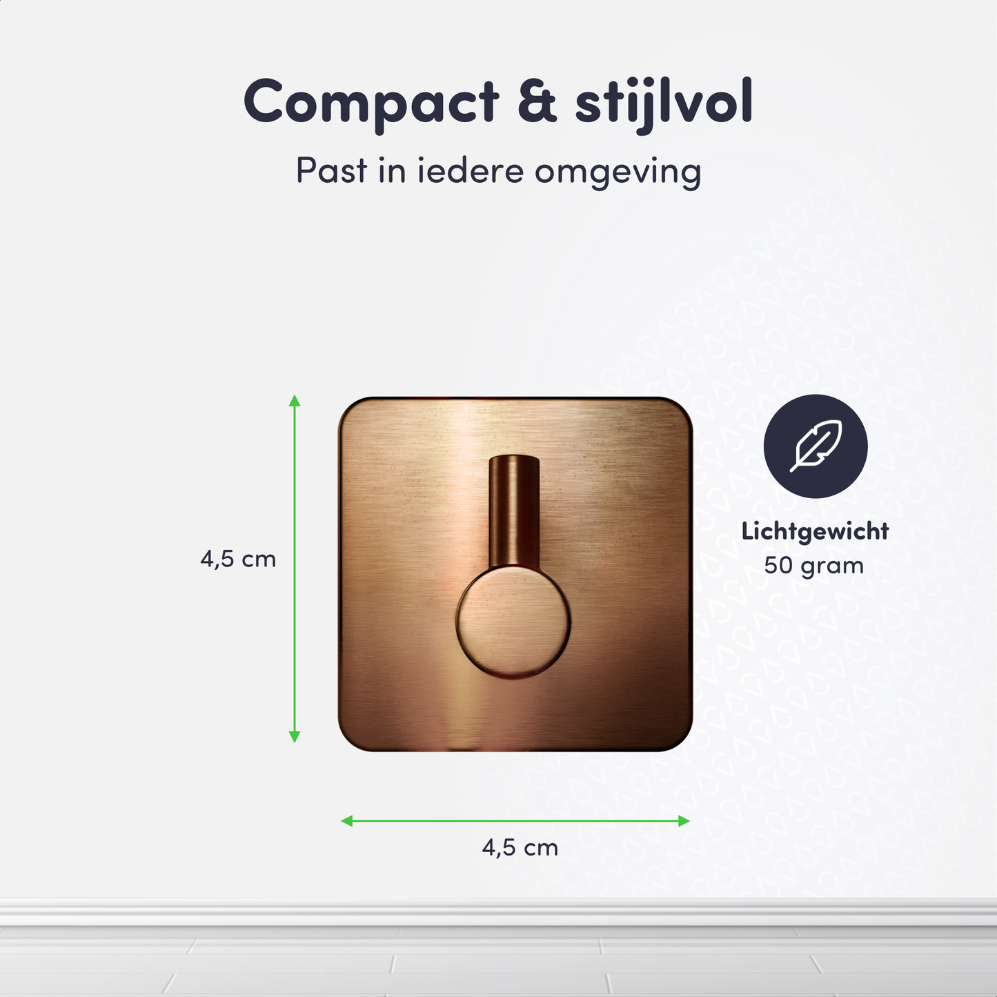 EAVY - Set van 4 Zelfklevende handdoekhaakjes RVS - Geborsteld Koper