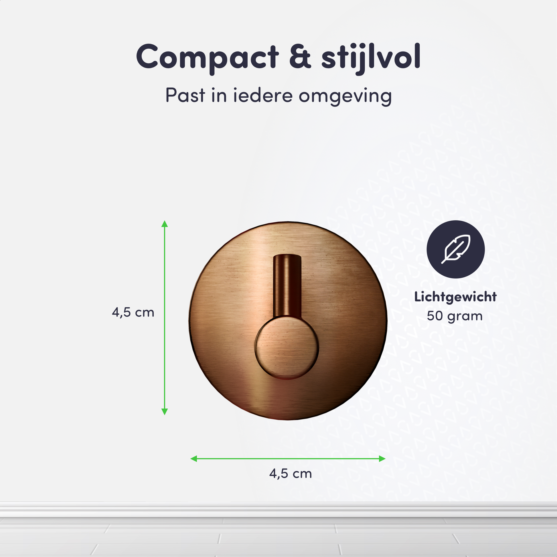 EAVY - Set van 4 Zelfklevende handdoekhaakjes RVS - Geborsteld Koper