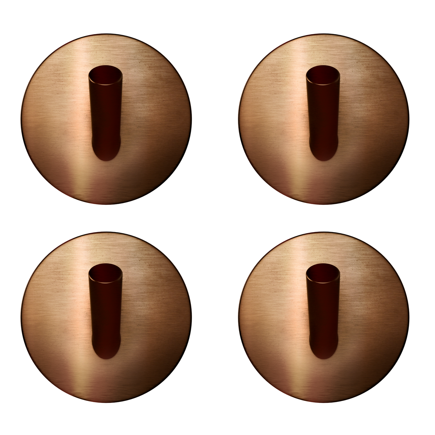 EAVY - Set van 4 Zelfklevende handdoekhaakjes RVS - Geborsteld Koper