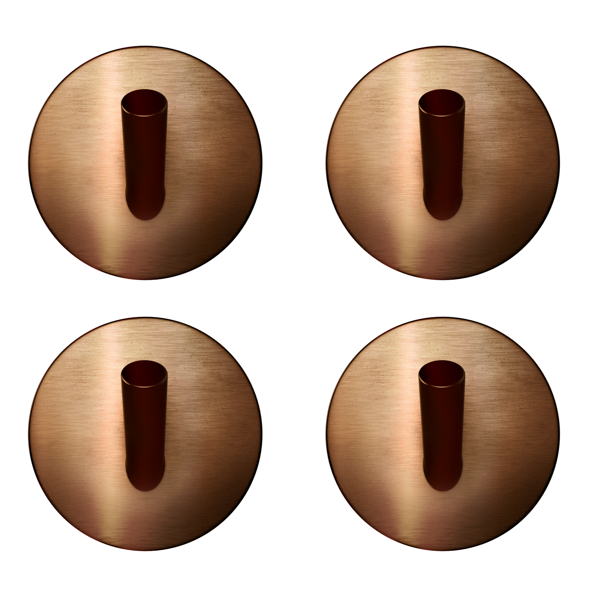 EAVY - Set van 4 Zelfklevende handdoekhaakjes RVS - Geborsteld Koper