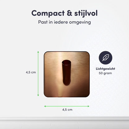 EAVY - Set van 4 Zelfklevende handdoekhaakjes RVS - Geborsteld Koper