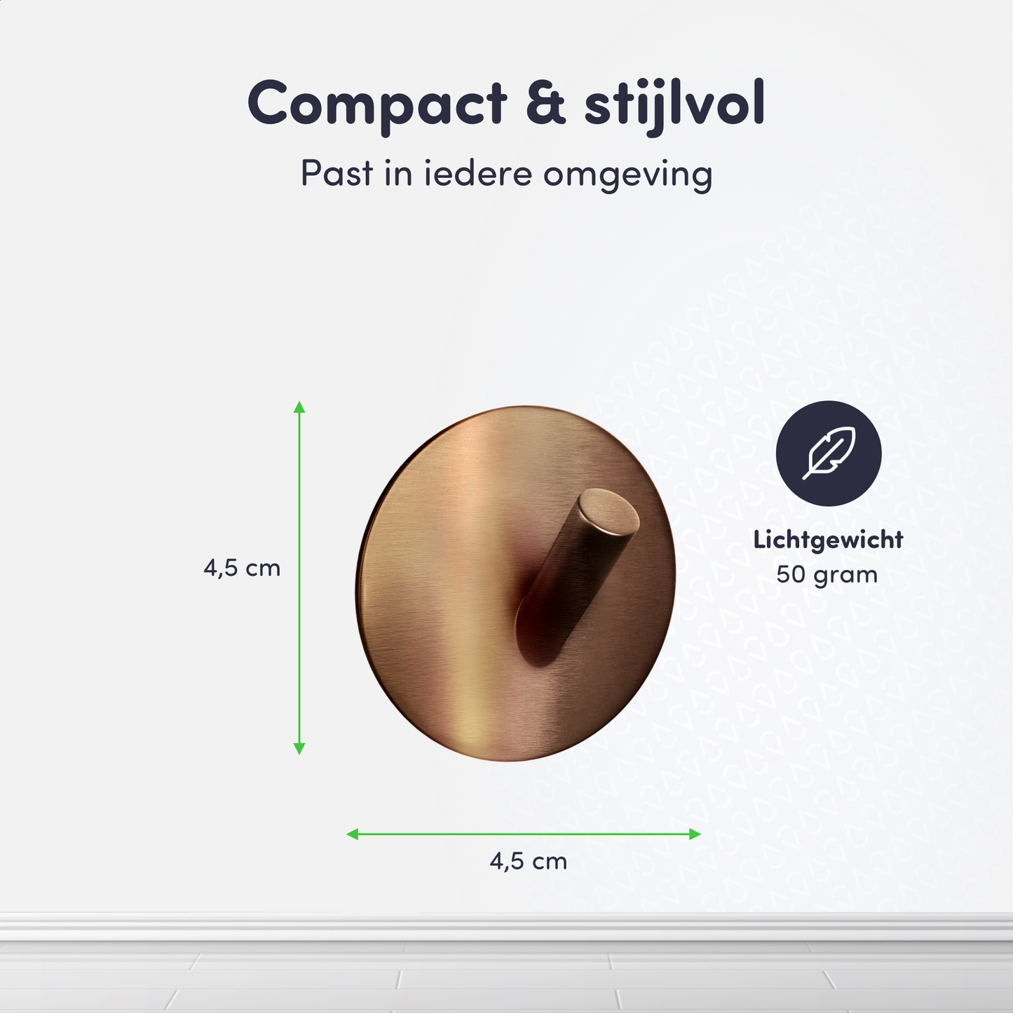 EAVY - Set van 4 Zelfklevende handdoekhaakjes RVS - Geborsteld Koper