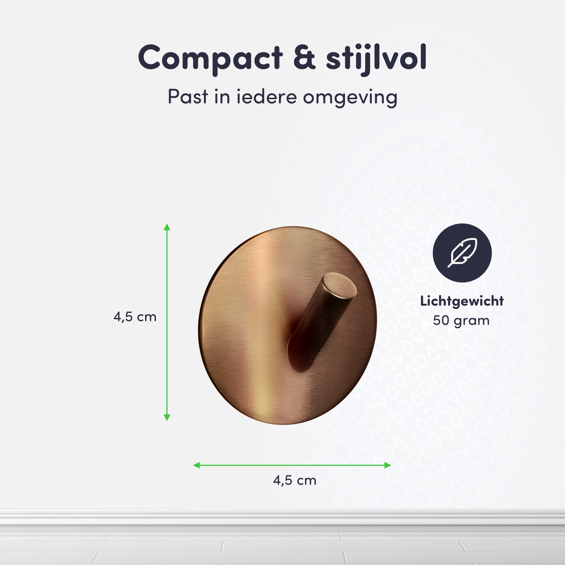 EAVY - Set van 4 Zelfklevende handdoekhaakjes RVS - Geborsteld Koper