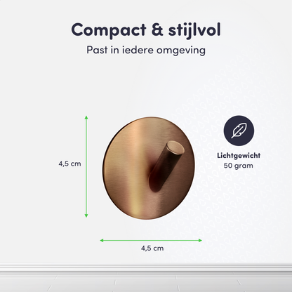 EAVY - Set van 4 Zelfklevende handdoekhaakjes RVS - Geborsteld Koper