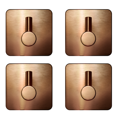 EAVY - Set van 4 Zelfklevende handdoekhaakjes RVS - Geborsteld Koper