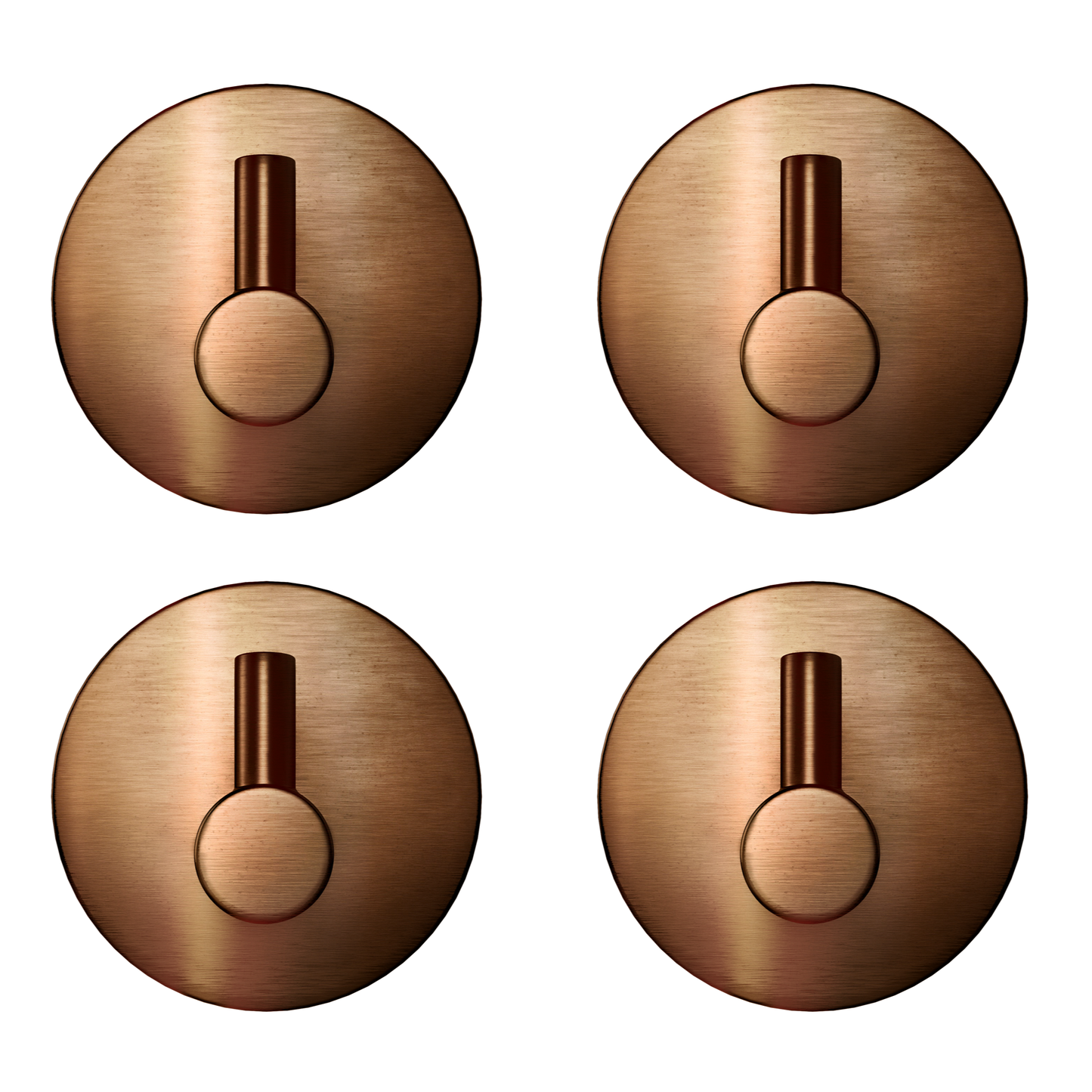 EAVY - Set van 4 Zelfklevende handdoekhaakjes RVS - Geborsteld Koper