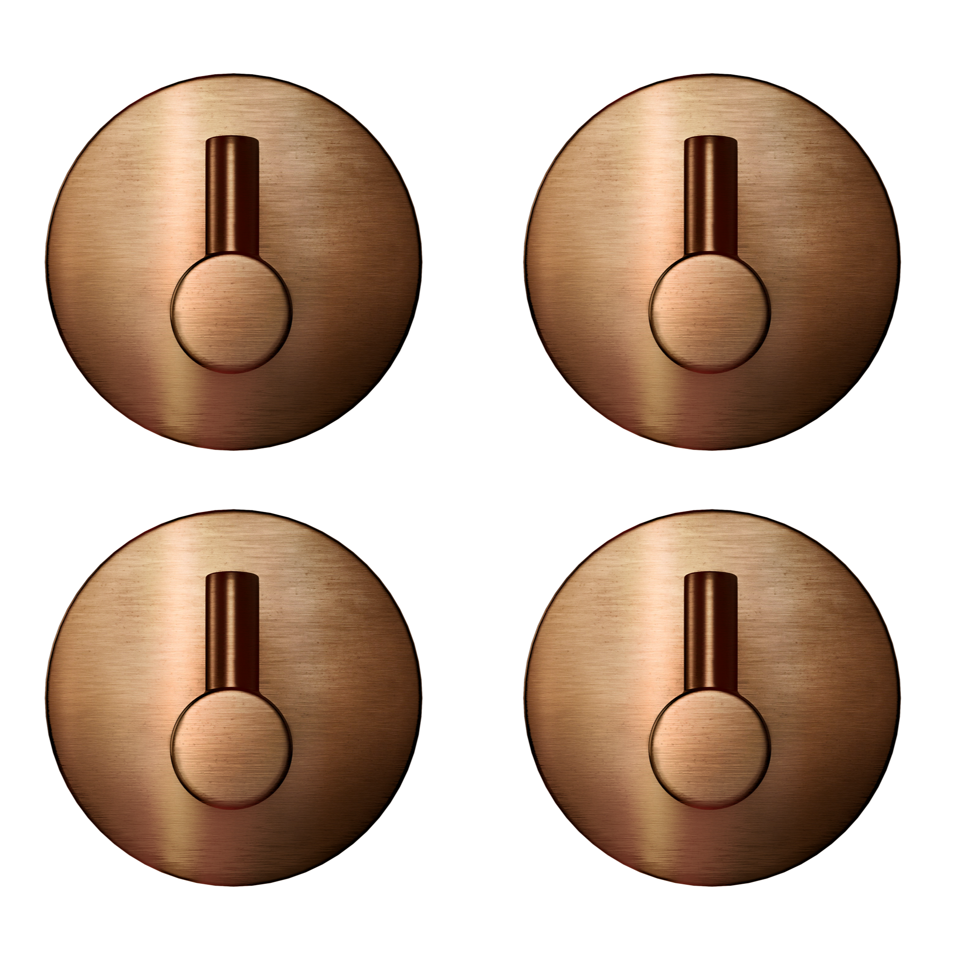 EAVY - Set van 4 Zelfklevende handdoekhaakjes RVS - Geborsteld Koper