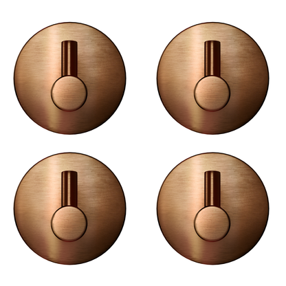 EAVY - Set van 4 Zelfklevende handdoekhaakjes RVS - Geborsteld Koper