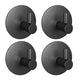 EAVY - Set van 4 Zelfklevende handdoekhaakjes RVS - Gunmetal