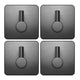EAVY - Set van 4 Zelfklevende handdoekhaakjes RVS - Gunmetal