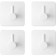 EAVY - Set van 4 Zelfklevende handdoekhaakjes RVS - plakhaak - WIT