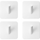 EAVY - Set van 4 Zelfklevende handdoekhaakjes RVS - plakhaak - WIT