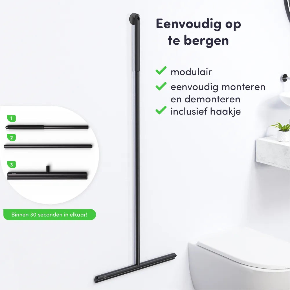 Vloerwisser zwart RVS