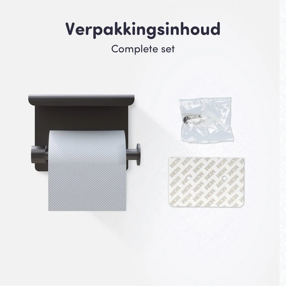 Verpakkingsinhoud WC rol houder - toiletrolhouder - gunmetal - grijs - EAVY