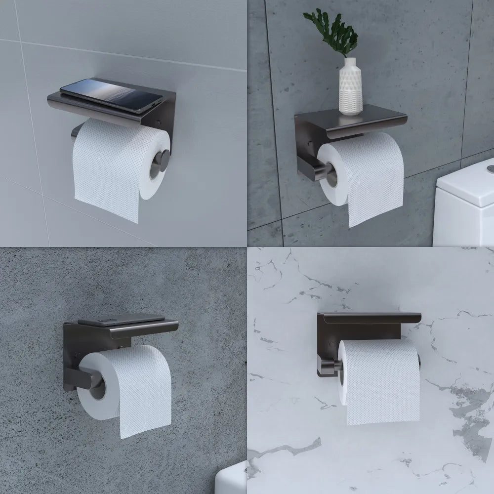 Lifestyle WC rol houder - toiletrolhouder - gunmetal - grijs - EAVY