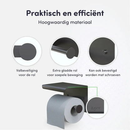 Details WC rol houder - toiletrolhouder - gunmetal - grijs - EAVY