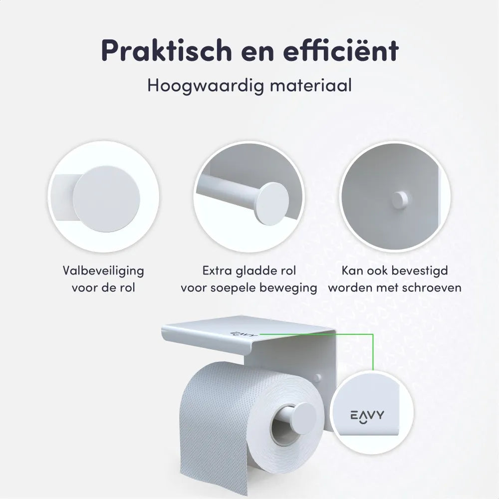 Details WC rol houder - toiletrolhouder - wit - EAVY