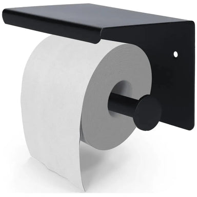 Toiletpapierhouder, toiletrolhouder wandmontage, zelfklevende toiletrolhouder met plank wit, tissuehouder badkamer zwart Toiletpapierhouder, toiletrolhouder wandmontage, zelfklevende toiletrolhouder met plank wit, tissuehouder badkamer zwart