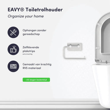 WC Rolhouder Zilver – Toiletrolhouder zonder Boren – WC Papier Houder Met Plankje - Zelfklevend - RVS