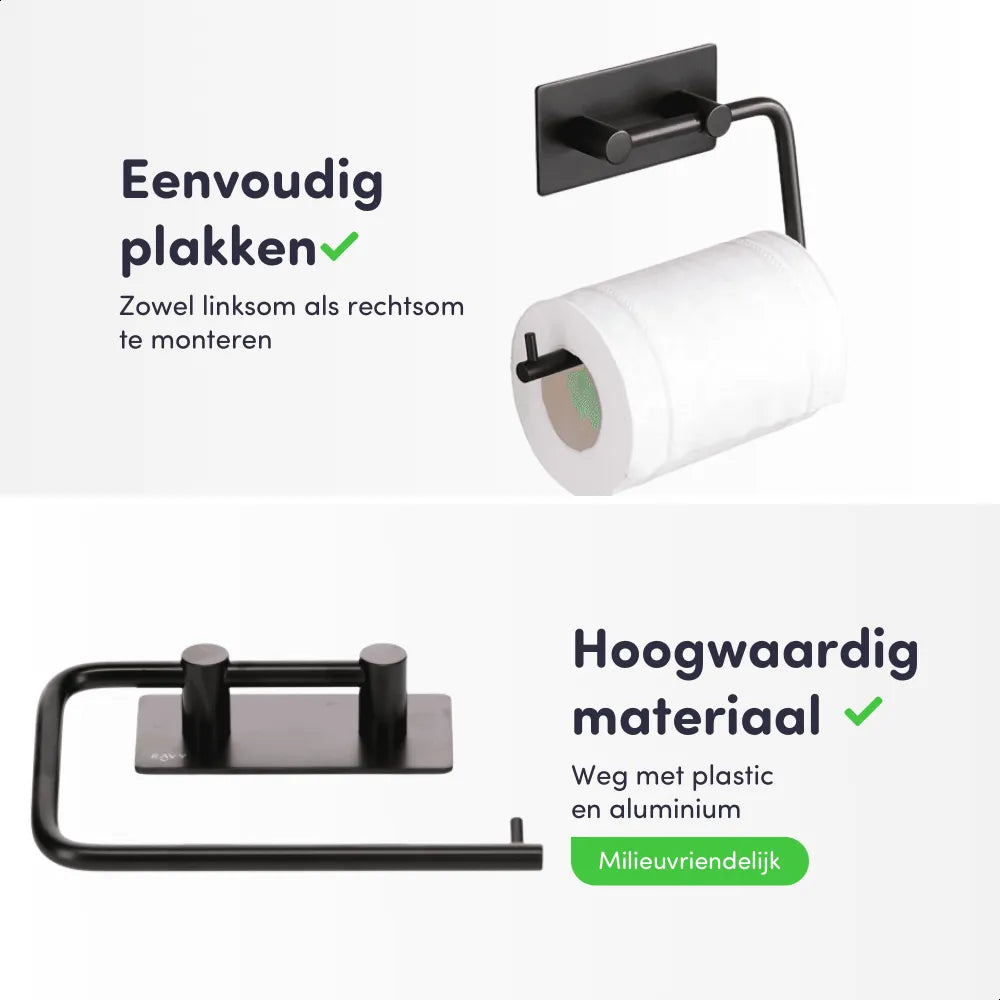 RVS toiletpapierhouder zwart