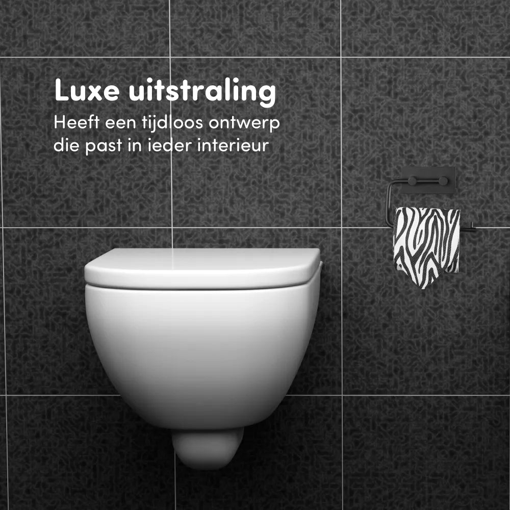 Luxe toiletrolhouder RVS zwart